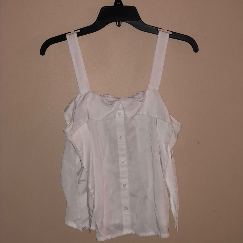 White button down top w/ arm ties